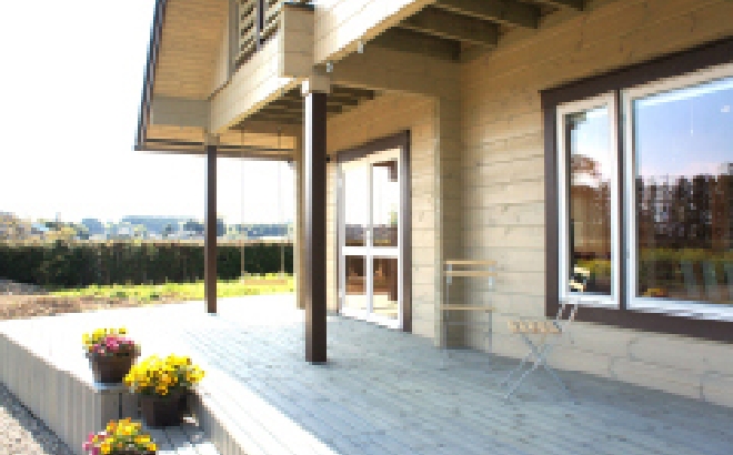 ＢＢＱもできるウッドデッキ